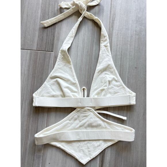 EDIKTED CADY TIE FRONT CUT OUT TOP NWOT SIZE LARGE OFF-WHITE - Picture 4 of 5